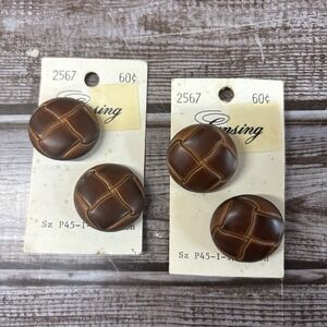 LANSING Vintage Wooden Buttons Lot Of 2 Cards‎ New 2567 Sz P45-1-1/8